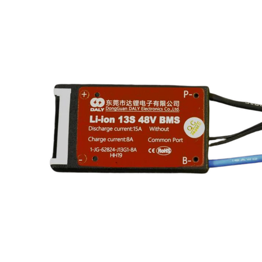 48V BMS Battery Management System with Temperature Probe - 13S 15A - evcustom