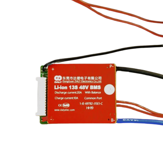 BMS Battery Management System with Switch and Temperature Probe - 13S 20A, 48V - evcustom