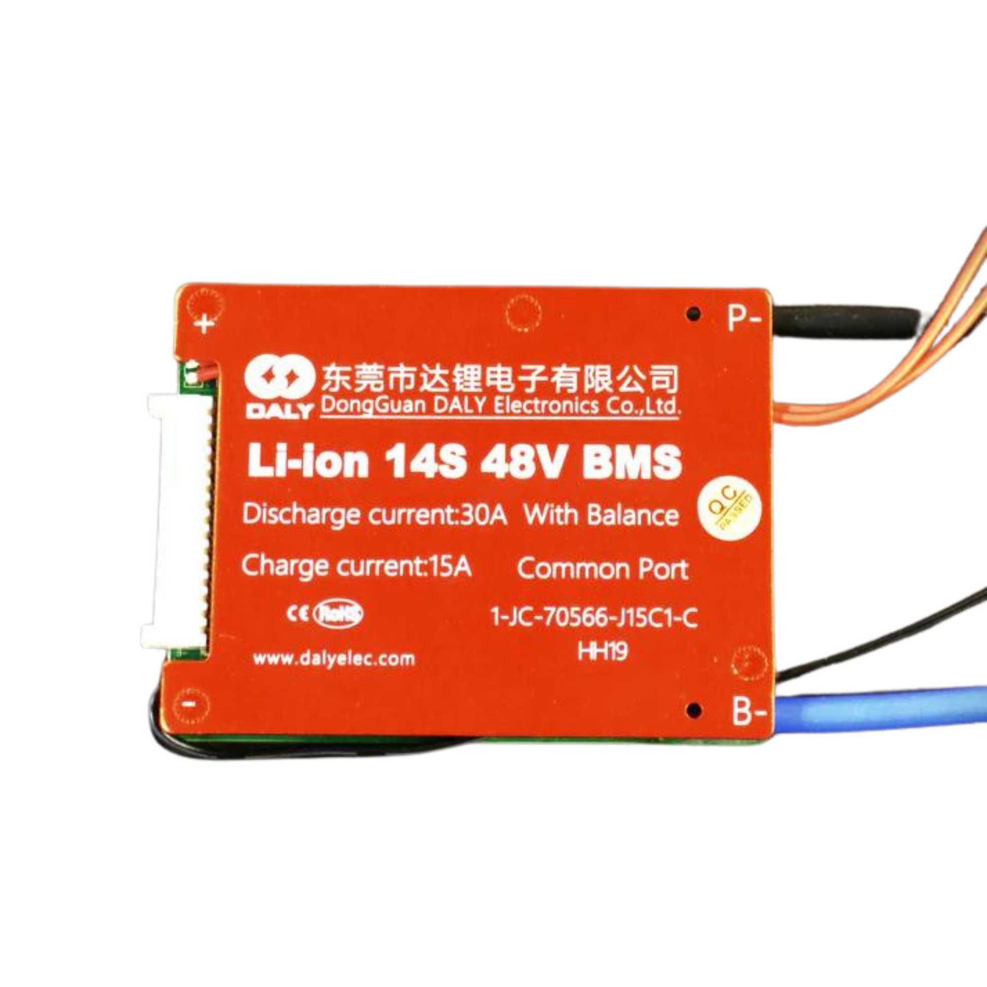 DALY BMS with Switch and Temperature Probe - 14S 30A, 52V - evcustom