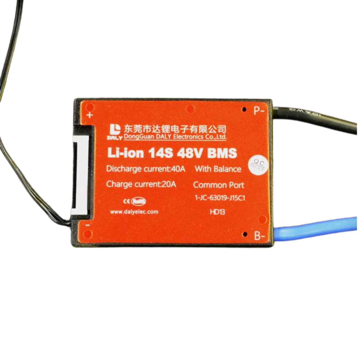 BMS DALY with Temperature Probe - 14S 40A, 52V - evcustom