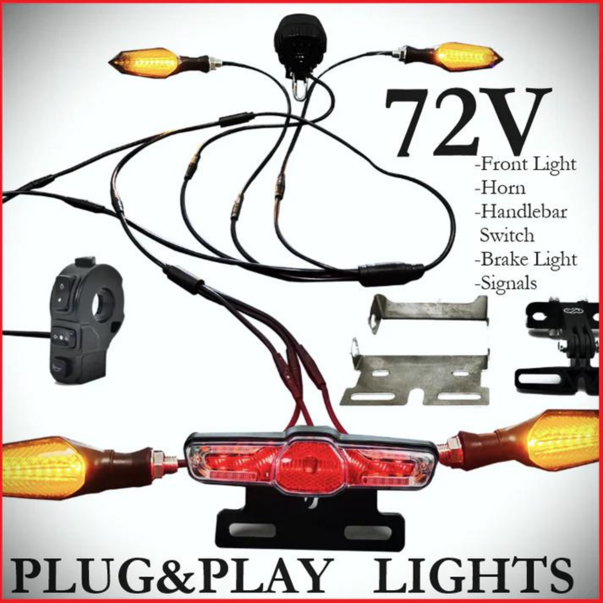 Lights - Fully Plug-and-Play - Compatible with Bafang, Stealth Enduro, and RadPower - Supports up to 72V - evcustom