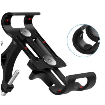 Black Aluminum Alloy Anti-slip Motorbike Bracket GPS Clip Universal Phone Stand for All Smartphones