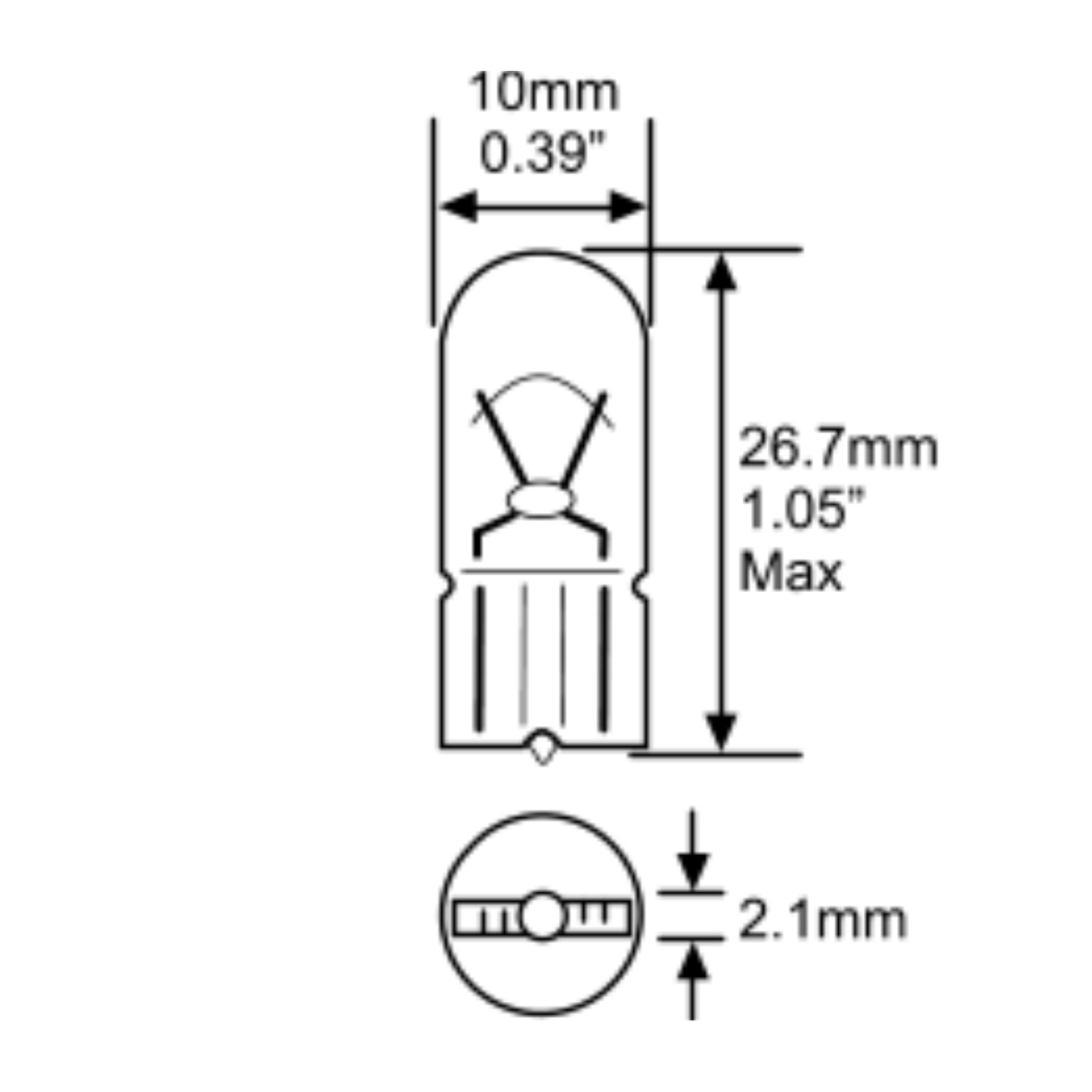 BULB Turn Signal Bulb 12V 3W Amber Wedge - Universal Replacement