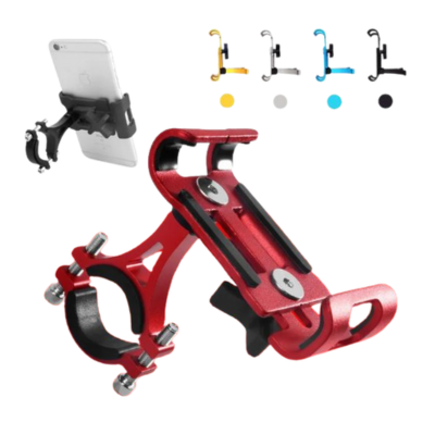 Black Aluminum Alloy Anti-slip Motorbike Bracket GPS Clip Universal Phone Stand for All Smartphones