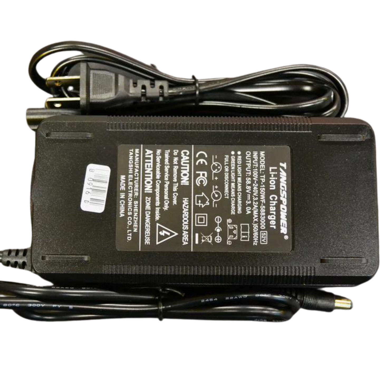 3 Amp 52-Volt Lithium-Ion Battery Charger - evcustom