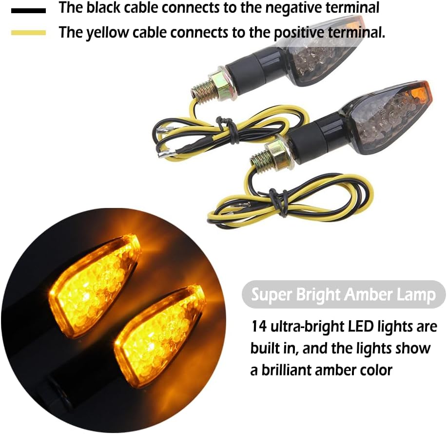 LED Low profile blinkers for motorcycle style E-bike 12v - evcustom