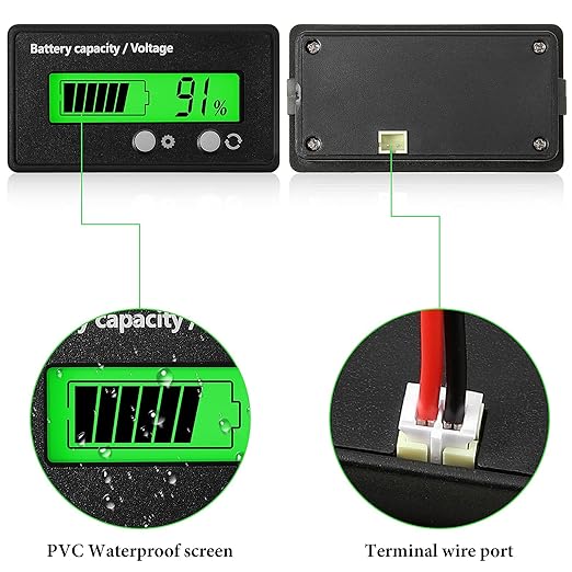 Battery Meter Display Multi Voltage 12V 24V 36V 48V 60V 72V 84V - evcustom