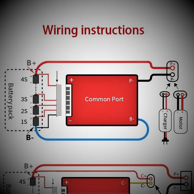 BMS DALY with Switch Wires - 13S 40A, 48V - evcustom