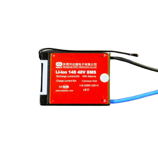 DALY BMS with Temperature Probe - 14S 20A, 52V - evcustom