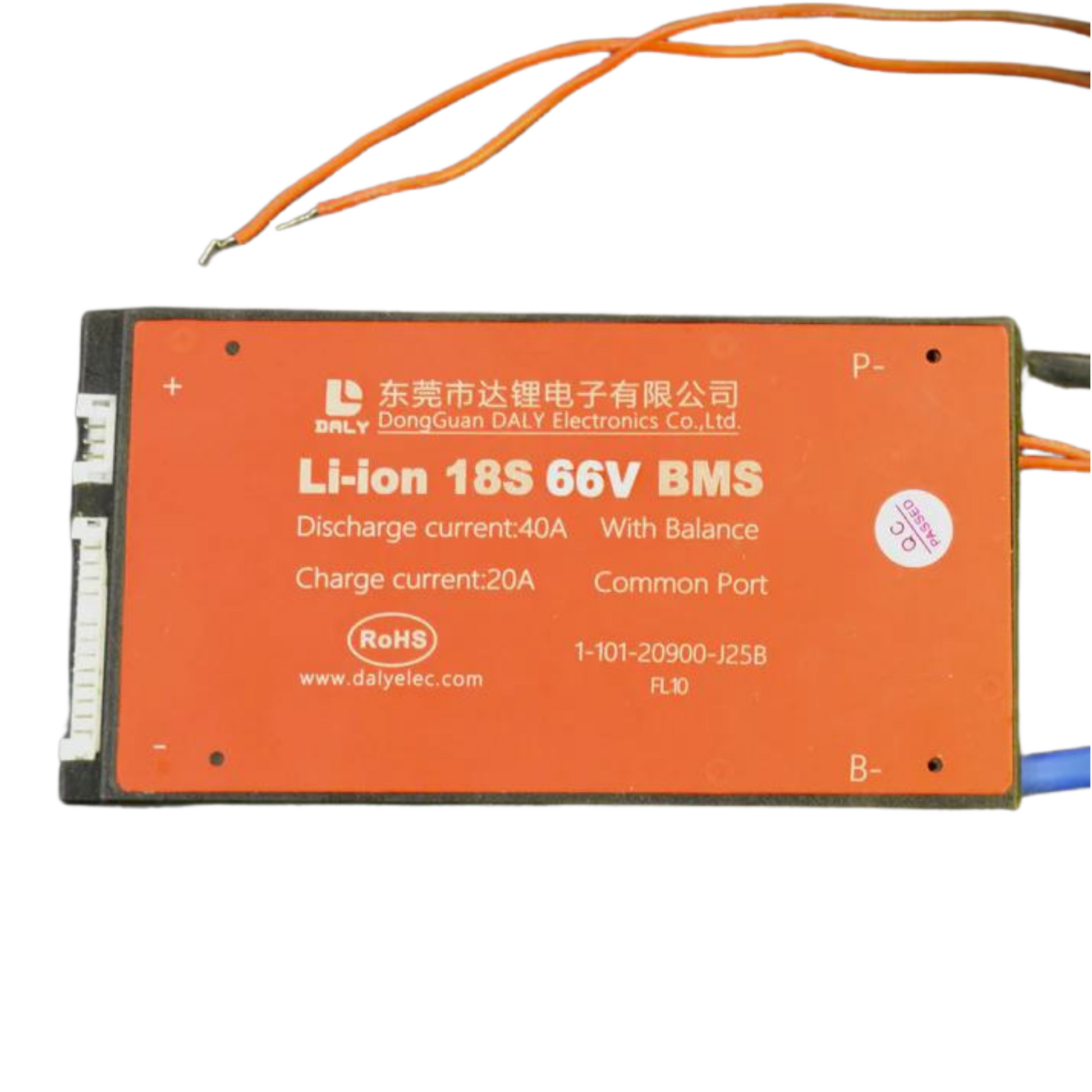 DALY BMS with Switch Wire - 18S 40A, 66V - evcustom